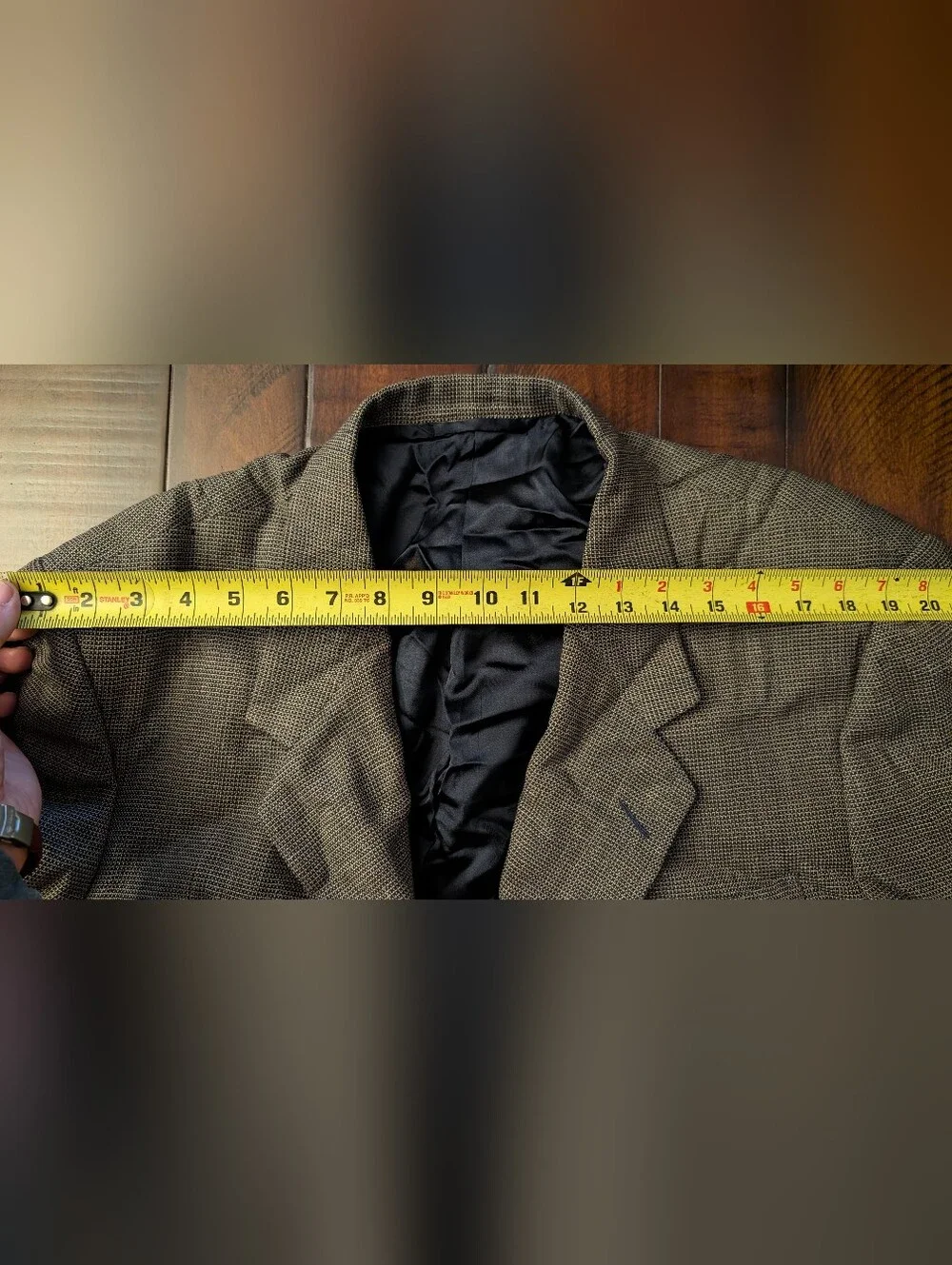 Hickey Freeman 100% Wool Gray Checkered L303 Size 46L Blazer Suit Sport Coat